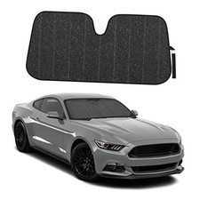 -AS-2511 Front Windshield Shade-Accordion Folding Auto Sunshade Black Glitter