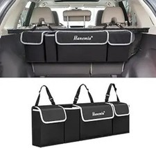 Trunk Organizer and Storage, Backseat Hanging Organizer for SUV, Truck, Black