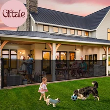 Retractable Baby Gates - 200" Extra Wide Retractable Dog Gate, 42" Extra Tall Me