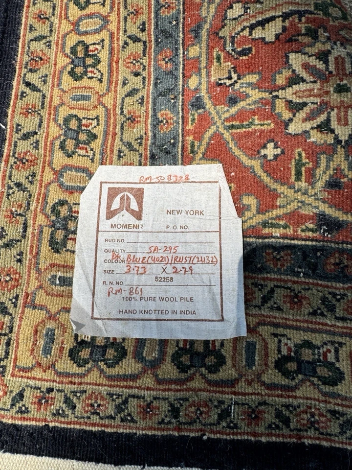 Tapete de área com motivo floral Momeni 12’3” x 9’2” com nós à mão - Imagem 2 de 4