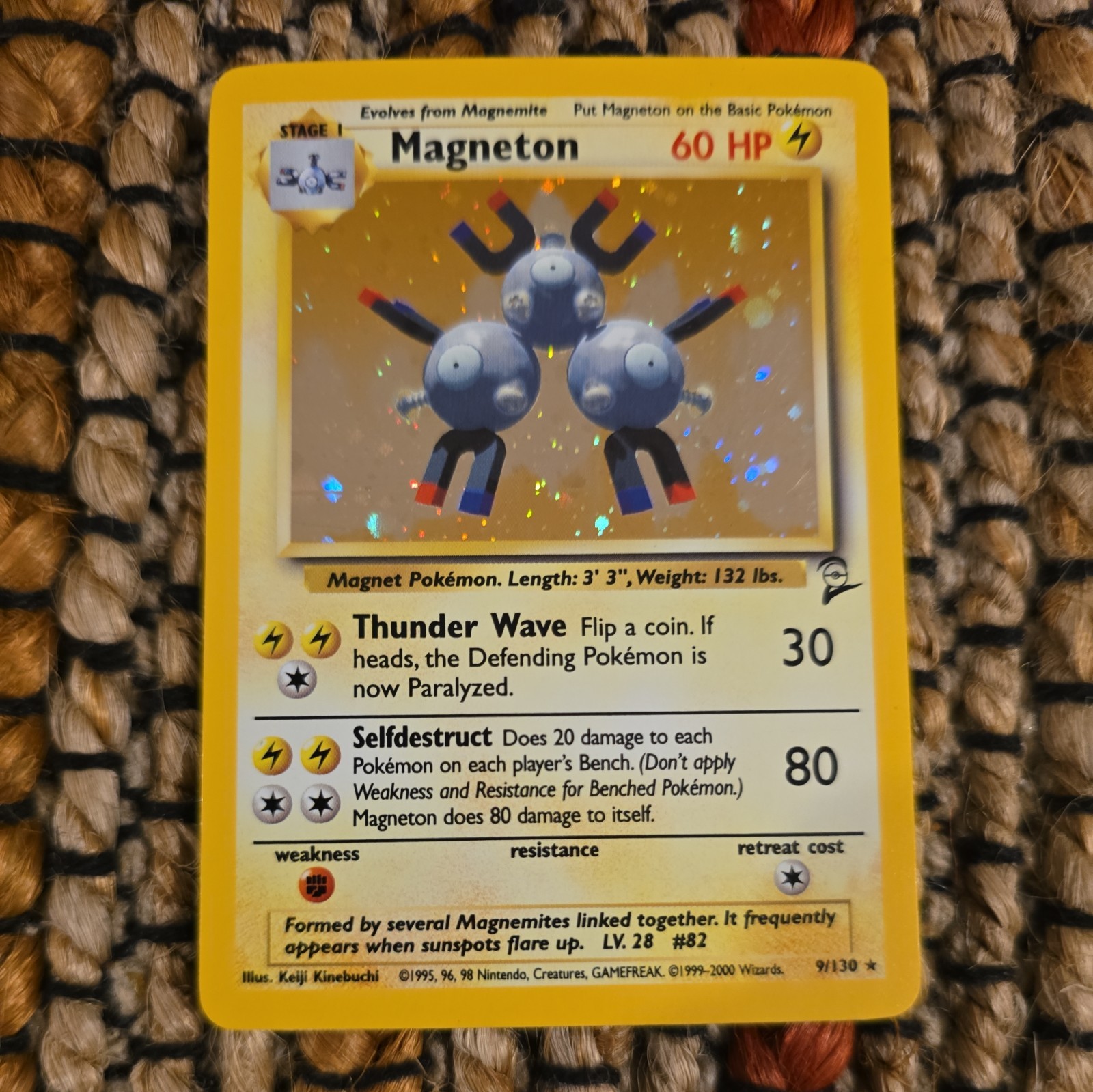 Pokémon TCG Magneton Base Set 2 9/130 Holo Unlimited Holo Rare