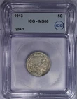 1913 Buffalo Nickel 5C ICG MS66 Type 1