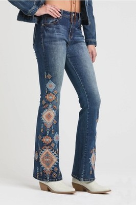 Grace in LA Bootcut Flare Jeans Aztec Grace-HL52007 - High Waist High Waist