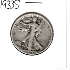 1933 S Silver Standing Liberty 50 Cent HALF-DOLLAR FULL RIM UNGRADED