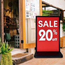 Heavy-Duty 24"x36" Double-Sided Floor Standing Foam Board Sign Holder with Re...