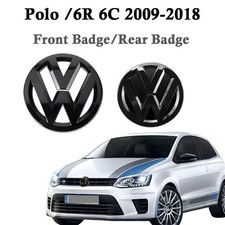 2x Front Grill Car Badges Emblems Rear Badge Replaced for Polo 6R 6C 2006-2018