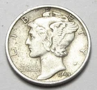 1944-D MERCURY DIME,BETTER GRADE,VISABLE BANDS,NICE COIN!!!!(A4)