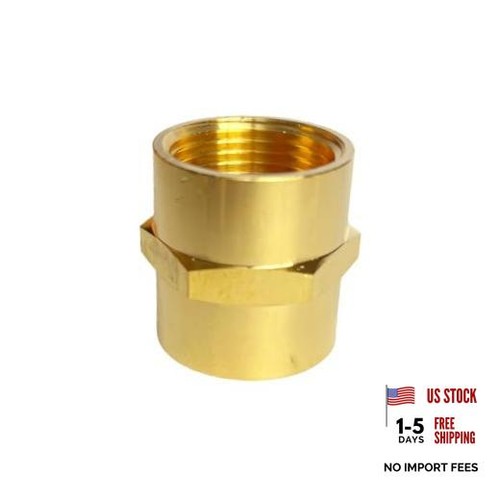 3/4" Female Threaded Hex Nipple Brass Coupling NPT Pipe 3/4" Female -2 Pack