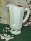 Vintage Westmoreland Milk Glass Paneled Grape Pattern 32oz. Footed Water Pitcher