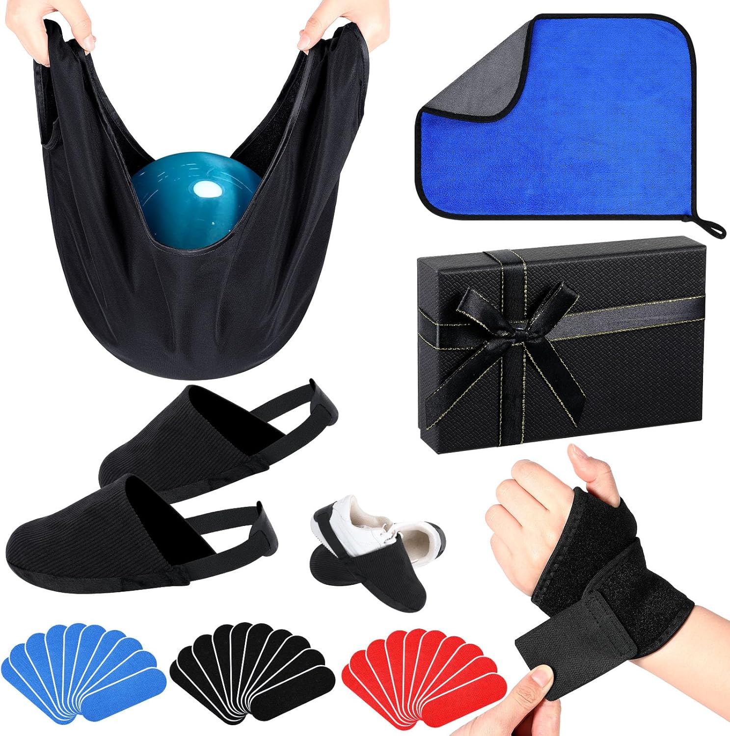 36-Piece Bowling Accessory Kit w/ Shoe Covers, Wrist Wrap, Ball Polisher, Towel!