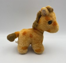 Vintage Plush Stuffed 6" Giraffe Flocked Mohair