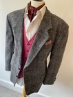 HARRIS TWEED mens CANDA GREY RUSTIC CHECK BLENDS SPORTS JACKET BLAZER 46" S