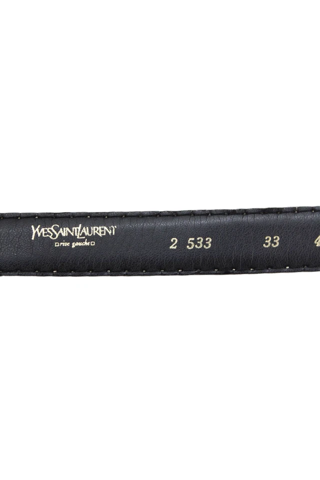 Cinto de cintura feminino YSL de couro pendurado com corrente marrom tamanho EUR 33 - Imagem 3 de 4