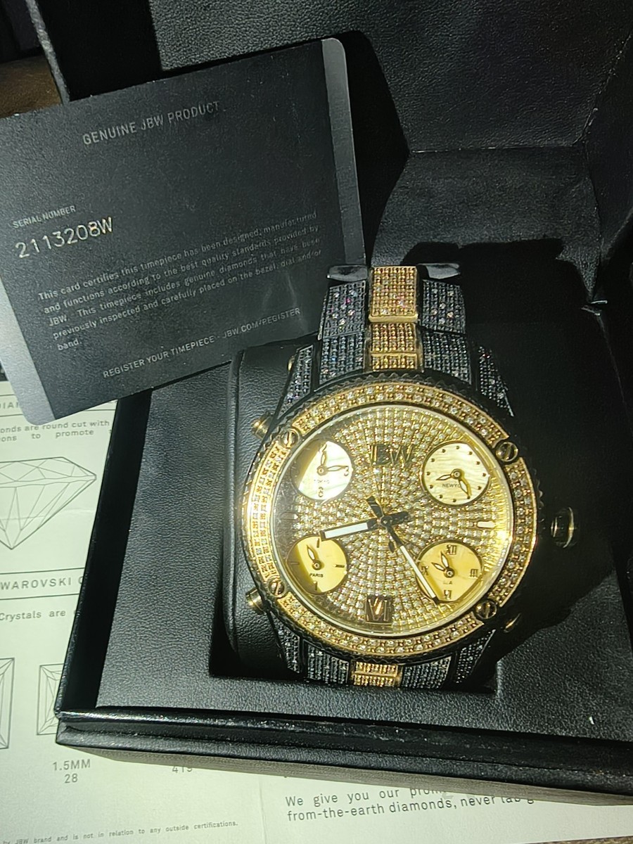 JBW Jet Setter JB-6213-D Diamond Accent Gold & Black Men's Quartz