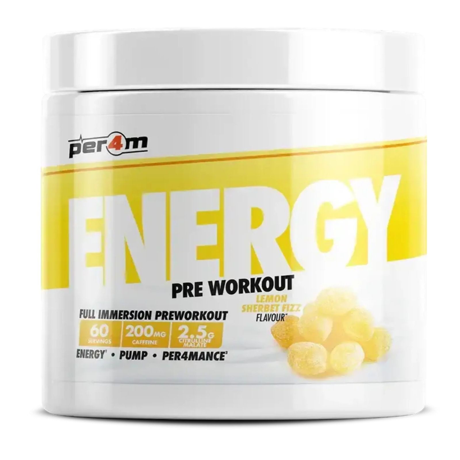 PER4M ENERGY PRE-WORKOUT ENERGY PUMP PERFORMANCE 390G LEMON SHERBERT FIZZ