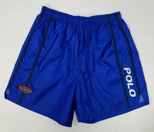 Vintage Polo Sport Ralph Lauren Blue Nylon Athletic Shorts Size XL Men 90s Rare