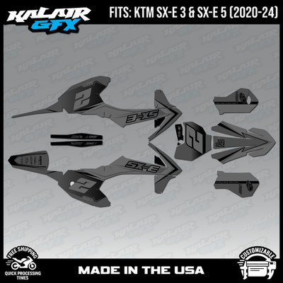 Graphics Kit for KTM Electric Mini SX-E5 SX-E3 (2020-2024) Razor Series - Smoke