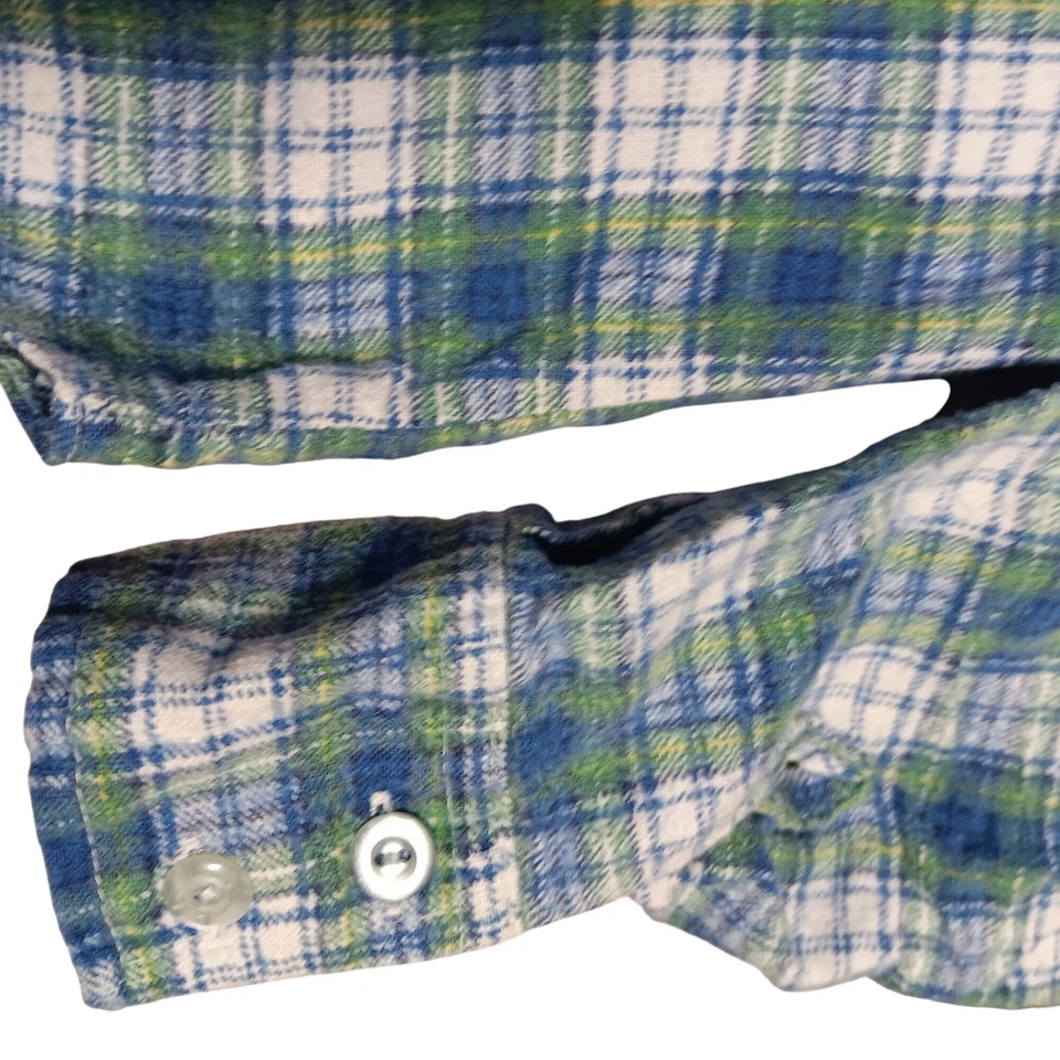 10 Camisas Hippy Top Vintage Años 70 Niñas AZUL/VERDE ALGODÓN FRANELA HAPPY IS Foto 3 de 4