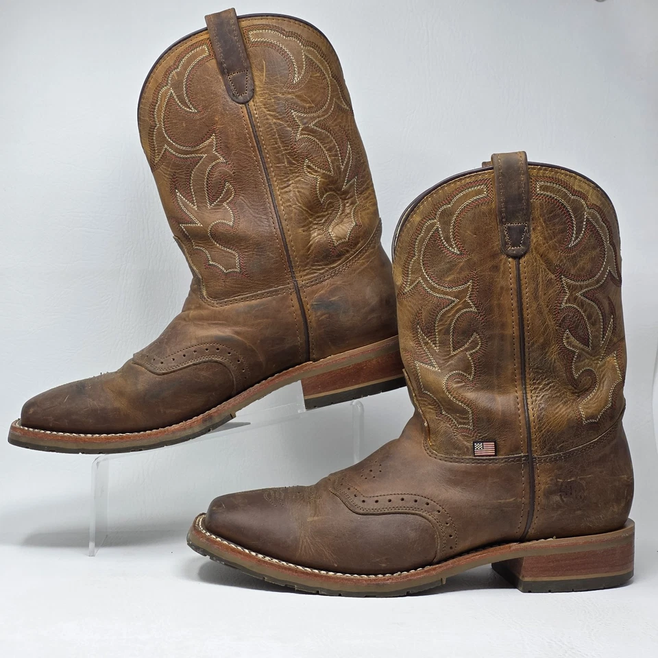DOUBLE H MEN'S Sz 14 2E ICE Saddle Vamp Western Work Boots Broad Square Soft Toe - Image 3 of 4