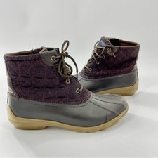 EUC Sperry Syren Gulf Quilted Chocolate Brown Duck Boot Women's Outdoor Winter 9