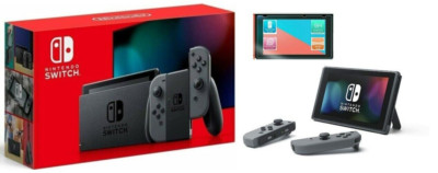 NEW Nintendo Switch Gray Joy Cons 32GB Console + Screen Protector  ️ Bundle