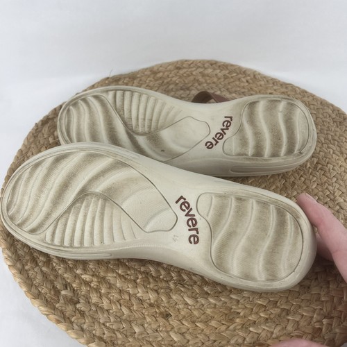 Women's Revere Geneva Strappy Leather Sandals Size 10 Cognac Brown Arch New - Picture 8 of 14