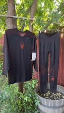 Spyder Carbon Base Layer Top Boxed Pants Mens Large / Extra Large Ski Snowboard