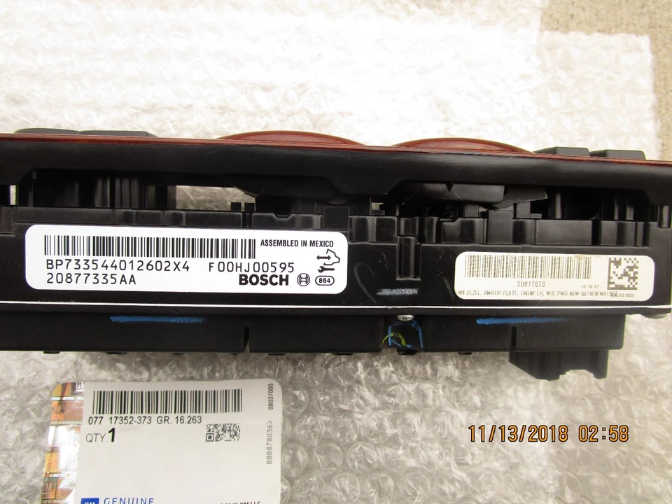 INTERRUPTOR DE VENTANA ELÉCTRICA PRINCIPAL 10-13 CHEVY AVALANCHE SILVERADO 4D DOBLE CABINA NUEVO Foto 3 de 4