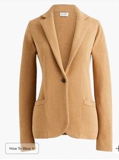 J. Crew Factory Schoolboy sweater blazer Size Large NWT Tan Khaki 138