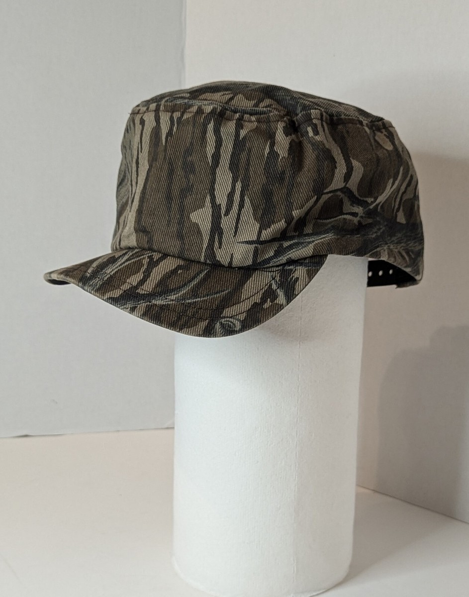 Vintage Mossy Oak Short Bill Radar Snapback Hat Cap Facemask