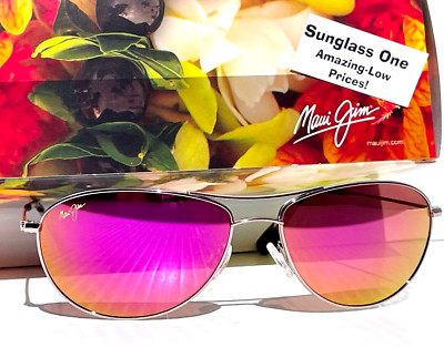 NEW Maui Jim BABY BEACH Rose Gold POLARIZED Sunrise Pink Lens Sunglass P245-16R