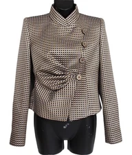 GIORGIO ARMANI Black Label Women's Pleated Blazer Jacket Size 40 US 4