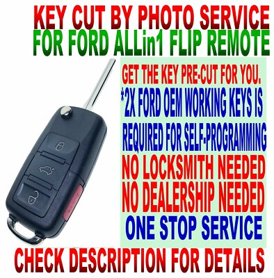 KEY CUT BY PHOTO EU-STYLE FLIP remote for 2011-2014 FORD MUSTANG 80B KEYLESS FOB