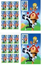 US Stamp Scott #3204 & 3205, Sylvester & Tweety Perf & IMPERF Panes, SCV$17.75