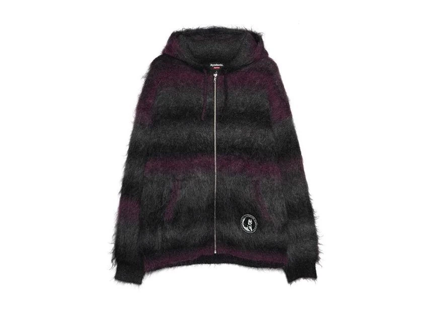 Pull à capuche zippé mohair Supreme HYSTERIC GLAMOUR violet
