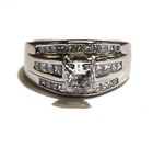 GIA 14K white gold princess diamond engagement 2.02ct Natural ring 8.5g estate — photo 2