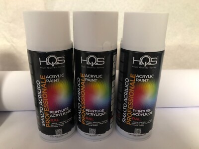 Lot De 2 Bombes De Peinture HQS Professionnel - Noir Brillant (1.1251), Neuves