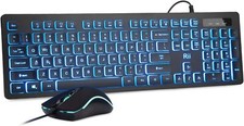 Combo teclado y rat n con luz RGB, silencioso, ideal para oficina y juego