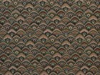 Heavy Duty Geometric Fan Tapestry Navy Burgundy Cream Beige Upholstery Fabric