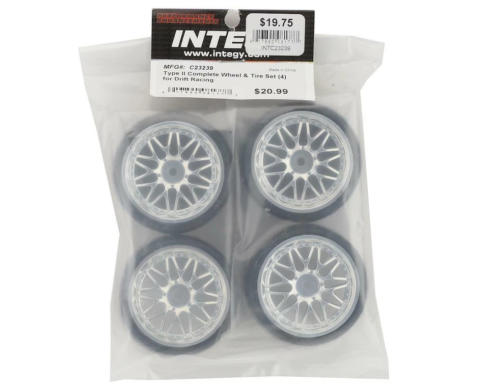 Team Integy "Type II" Complete Drift Wheel & Tire Set (Chrome) (4) [INTC23239] - Image 3 of 3