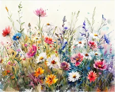 Flowers Paint by Numbers Kit for Adults, Wildflower Adult Paint by Number Kits..