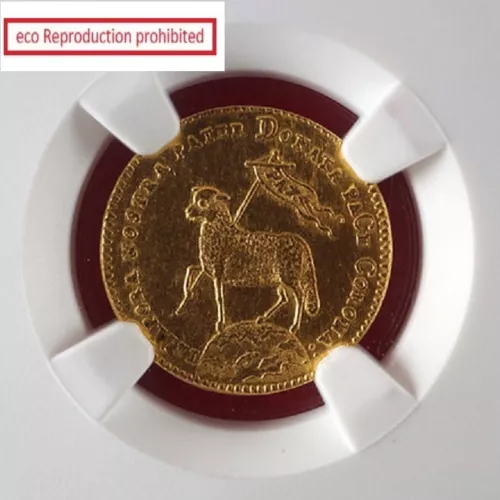 Germany Nuremberg 1/2D God's Son Lamb Gold coins NGC MS61