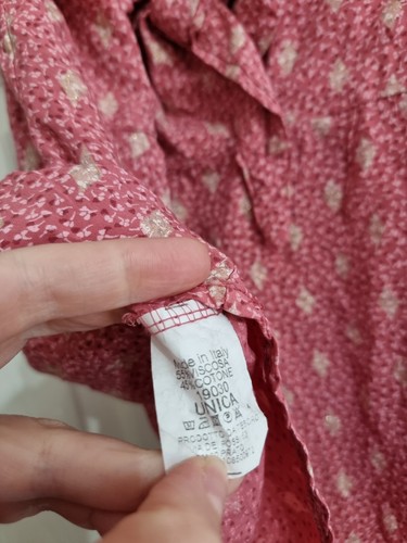 Luella Made In Italy Pink Sleeveless Blouse Gold Patterned Top Cami One Size - Bild 5 von 6