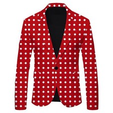 Men's Stripe Printing Fashion Trend Suit Top Coat Casual Blazers Autumn Spring