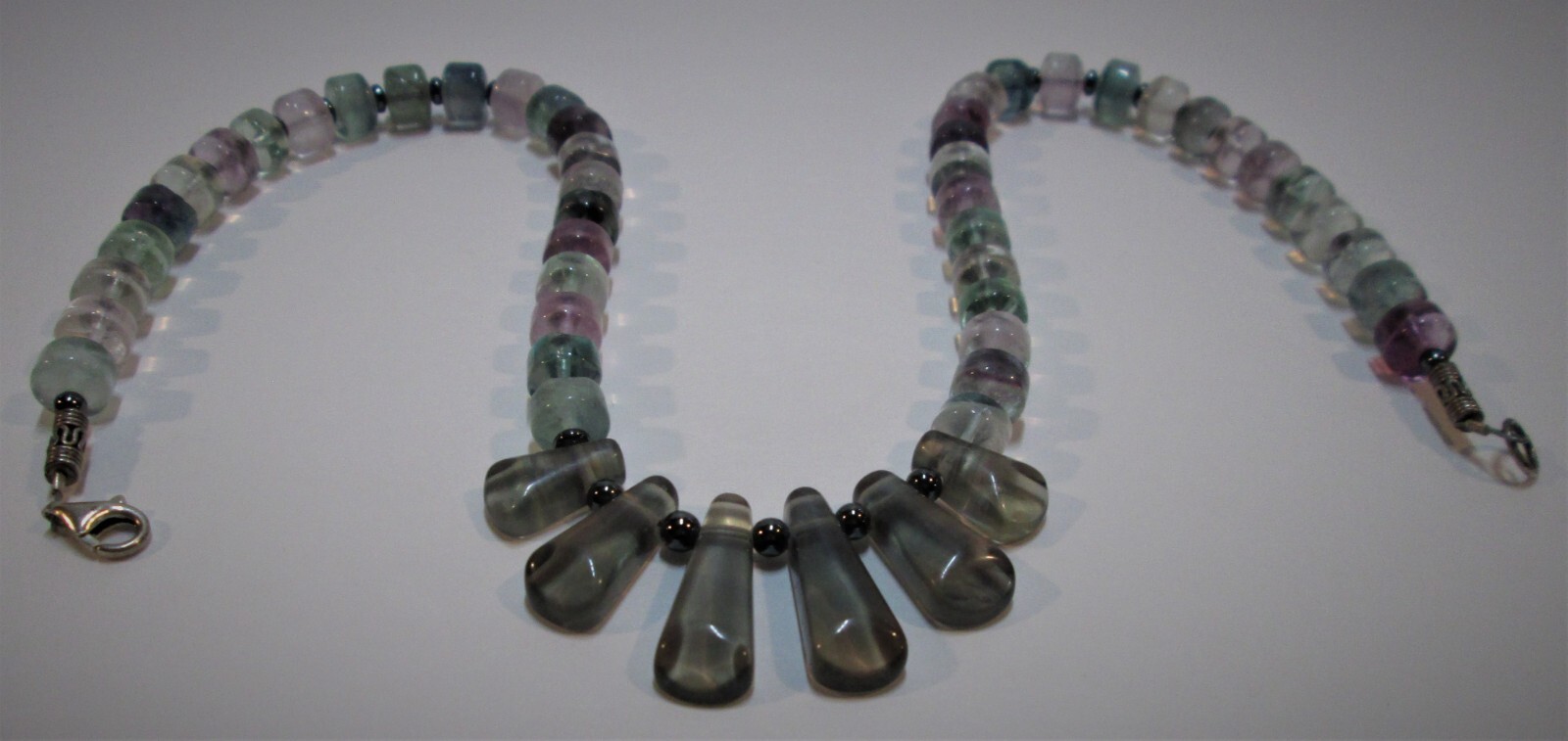 STERLING SILVER 925 MULTICOLOR FLUORITE HEMATITE … - image 5