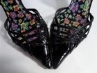 ALDO Black Patent Leather Pointed Closed Toe D'Orsey Heels Pumps Shoes Size 37 7 — photo 2
