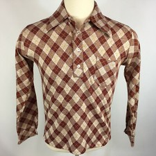 Vtg 60s 70s Knit Surf Mod Retro Atomic Disco Dance Hollywood Polo Shirt Argyle M