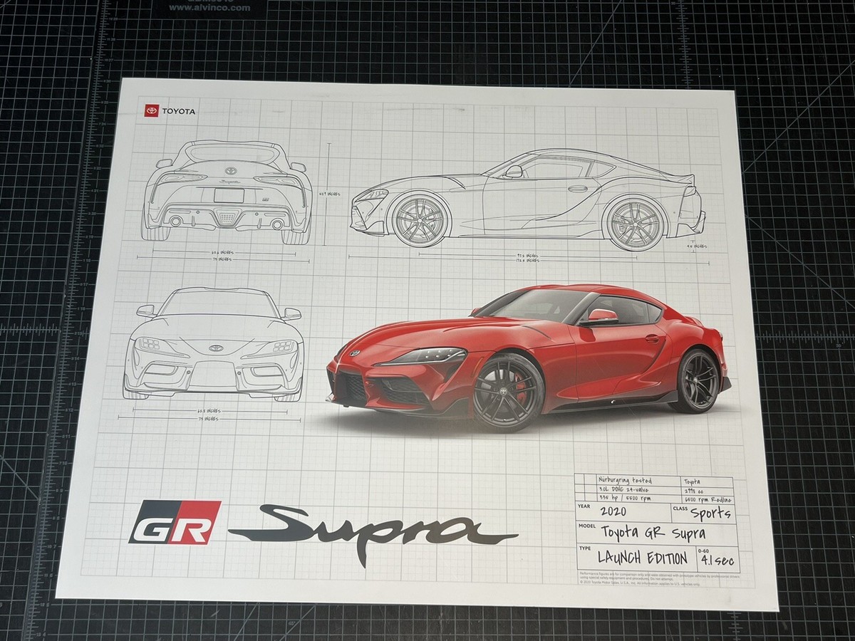 2020 TOYOTA SUPRA GR Launch Edition Blueprint Poster 26