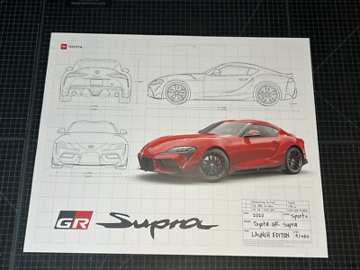 2020 TOYOTA SUPRA GR Launch Edition Blueprint Poster 26