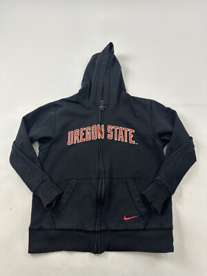 Oregon State Beavers Hoodie Sweatshirt Youth Boys Large 16/18 Black Zip Up  Nike